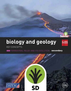 Portada del producto:  SD Alumno. Biology and geology. Secondary. Savia. Key Concepts: Terrestrial relief and its evolution