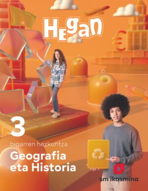 Portada del producto:  DA. Geografia eta Historia. 3 bigarren hezkuntza. Hean