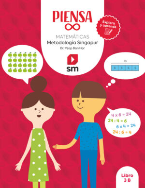 Portada del producto:  Libro. Piensa infinito. Matemáticas. Metodología Singapur. Explora y aprende. 3 Primaria