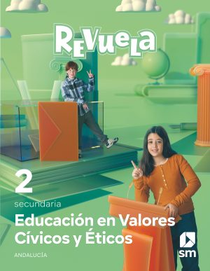 Portada del producto:  DA. Educación en Valores Cívicos y Éticos. 2 Secundaria. Revuela. Andalucía