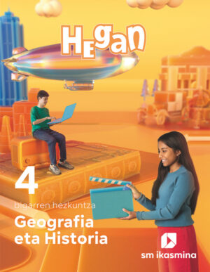 Portada del producto:  DA. Geografia eta Historia. 4 bigarren hezkuntza. Hegan