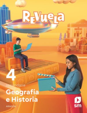 Portada del producto:  DA. Geografía e Historia. 4 Secundaria. Revuela. Aragón