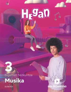 Portada del producto:  DA. Musika. 3 bigarren hezkuntza. Hegan