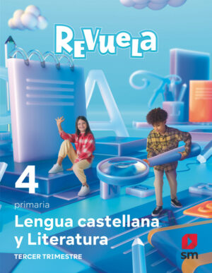 Portada del producto:  DA. Lengua Castellana y Literatura. 4 Primaria. Trimestres. Revuela