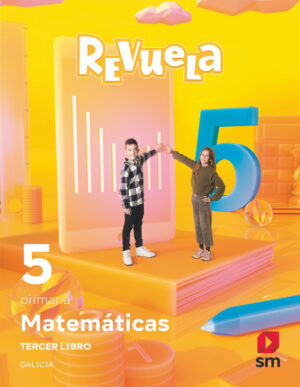 Portada del producto:  DA. Matemáticas. Trimestres temáticos. 5 Primaria. Revuela. Galicia