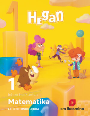 Portada del producto:  DA. Matematika. Lehen Hezkuntza 1. Hiruhilekoetan. Hegan