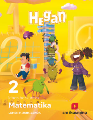 Portada del producto:  DA. Matematika. Lehen Hezkuntza 2. Hiruhilekoetan. Hegan