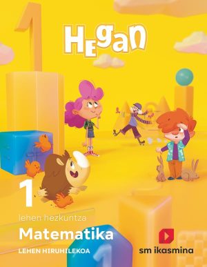 Portada del producto:  DA. Matematika. Lehen Hezkuntza 1. Hiruhilekoetan. Hegan