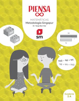 Portada del producto:  Cuaderno. Piensa infinito. Matemáticas. Metodología Singapur. 2 Primaria
