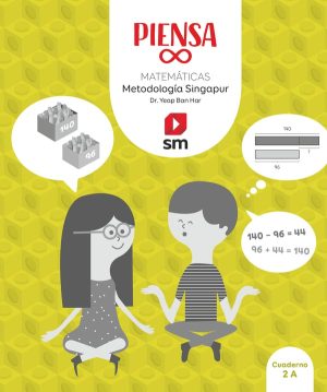 Portada del producto:  Piensa infinito. Matemáticas. Metodología Singapur. 2 Primaria