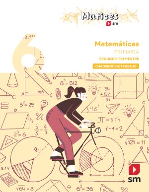 Portada del producto:  Cuaderno de Matemáticas. 6 Primaria. 2 Trimestres. Matices
